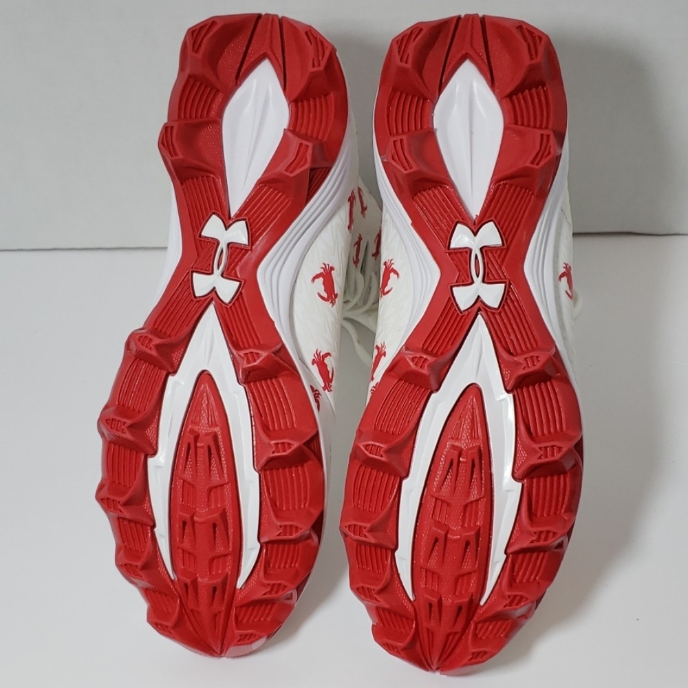 Under Armour Kids Crab Cleats SZ 3 and 4.5 red - Picture 4 of 6